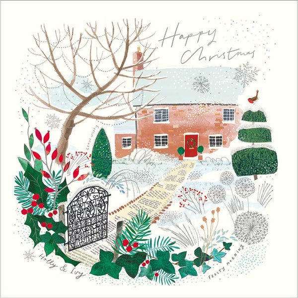 NGS Country Cottage Luxury Foiled Charity Christmas Cards (Pack of 8)