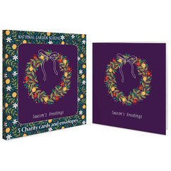 NGS Wreath Of Clementines & Mistletoe Charity Christmas Cards (Pack of 5)