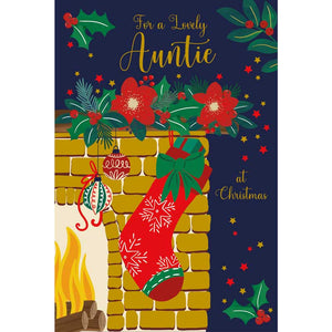 Nigel Quiney Auntie Fireplace Christmas Card