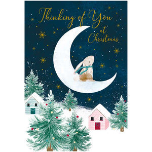 Nigel Quiney Bunny On The Moon Christmas Card