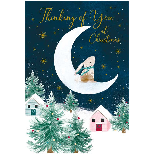 Nigel Quiney Bunny On The Moon Christmas Card