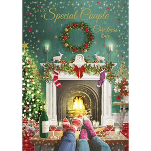 Nigel Quiney Couple Cosy Socks Christmas Card