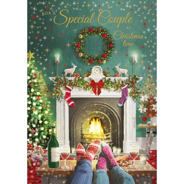 Nigel Quiney Couple Cosy Socks Christmas Card