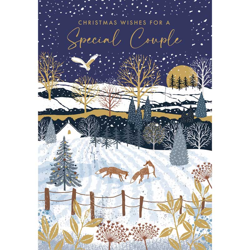 Nigel Quiney Couple Winter Field Christmas Card