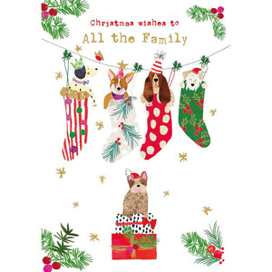 Nigel Quiney Family Dog Stockings Christmas Card
