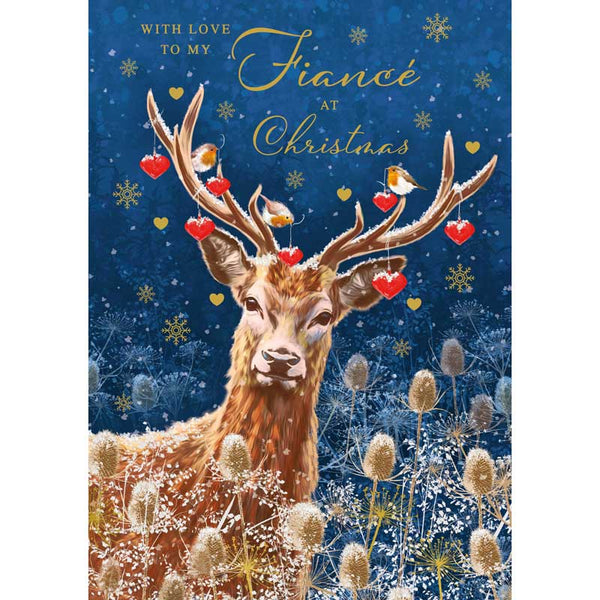 Nigel Quiney Fiancé Stag & Robins Christmas Card