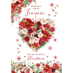 Nigel Quiney Fiancée Poinsettia Heart Christmas Card