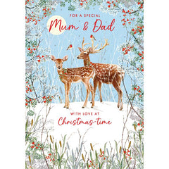 Nigel Quiney Mum & Dad Reindeer Christmas Card