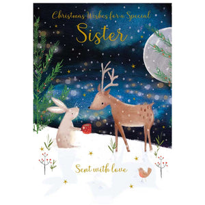 Nigel Quiney Sister Bunny & Deer Christmas Card