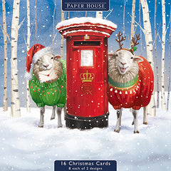 Paper House Christmas Jumper Sheep Cards (Pack of 16)