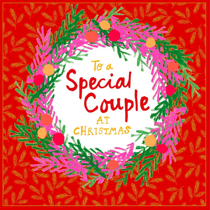 Paper Salad Special Couple Wreath Christmas Card