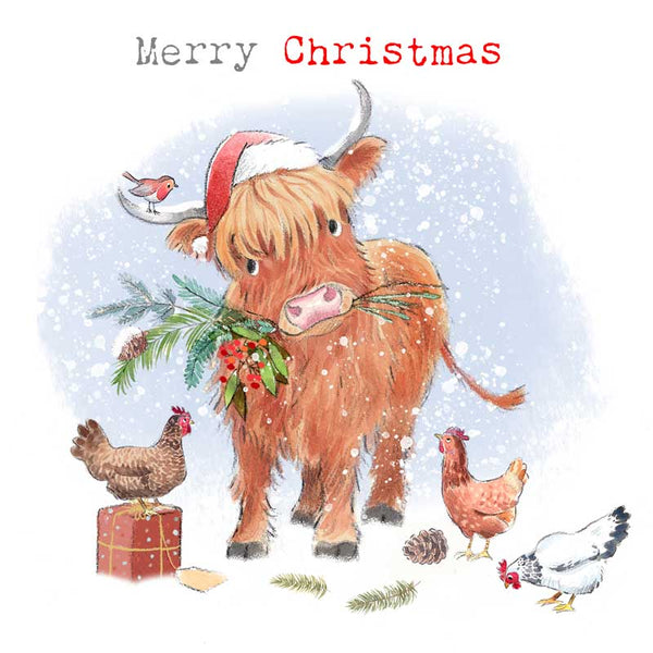 Paper Shed Highland Cow Christmas Card