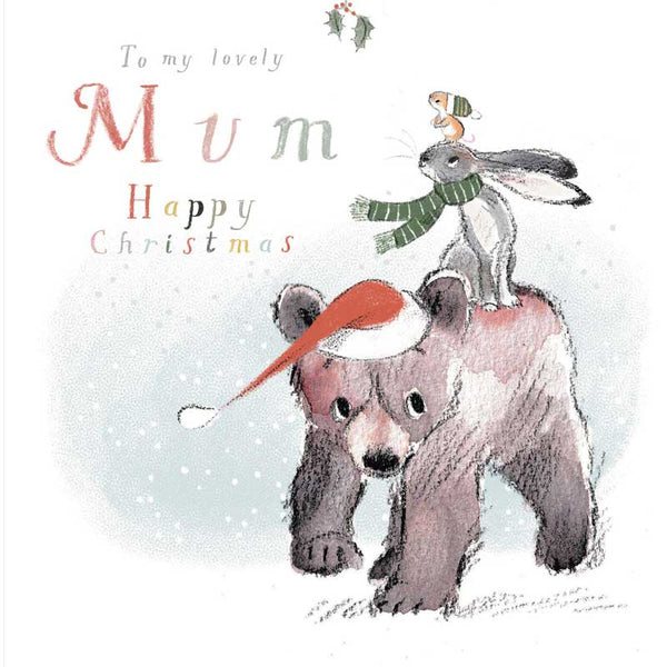 Paper Shed Mum Hare & Bear Christmas Card