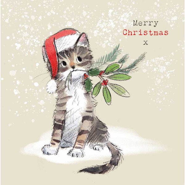 Paper Shed Tabby Kitten Christmas Card
