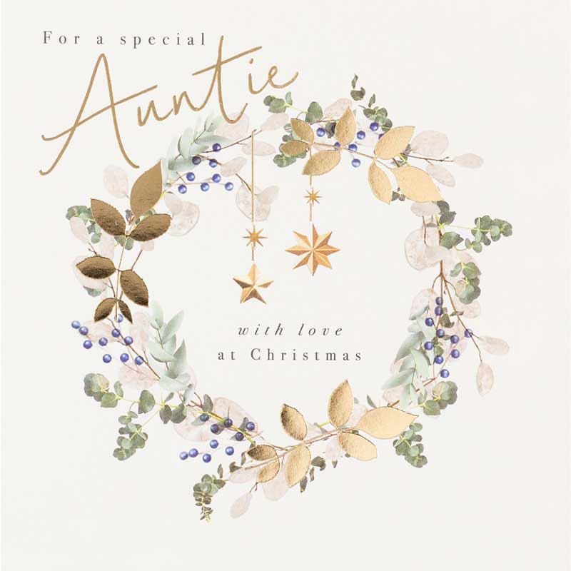 Paperlink Auntie Wreath Christmas Card