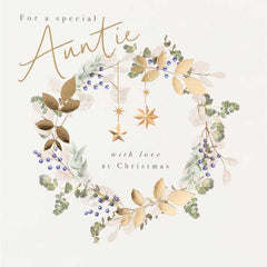 Paperlink Auntie Wreath Christmas Card