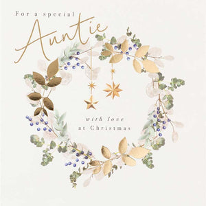 Paperlink Auntie Wreath Christmas Card