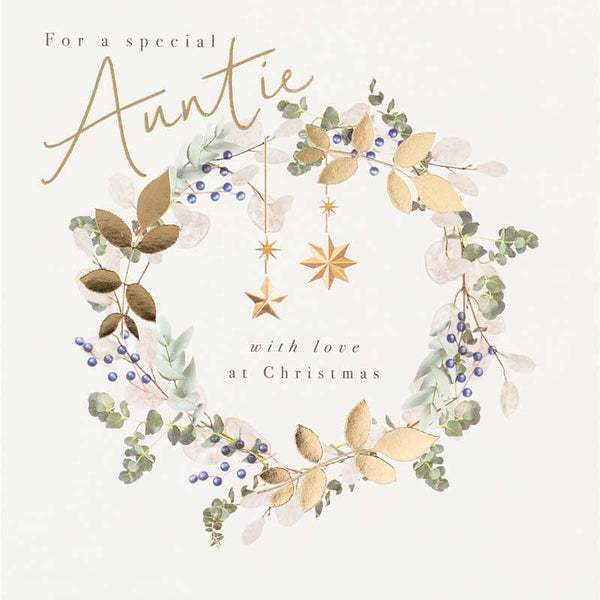 Paperlink Auntie Wreath Christmas Card