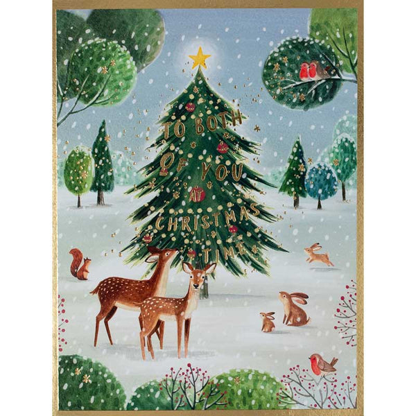 Paperlink Both Of You Woodland Christmas Card