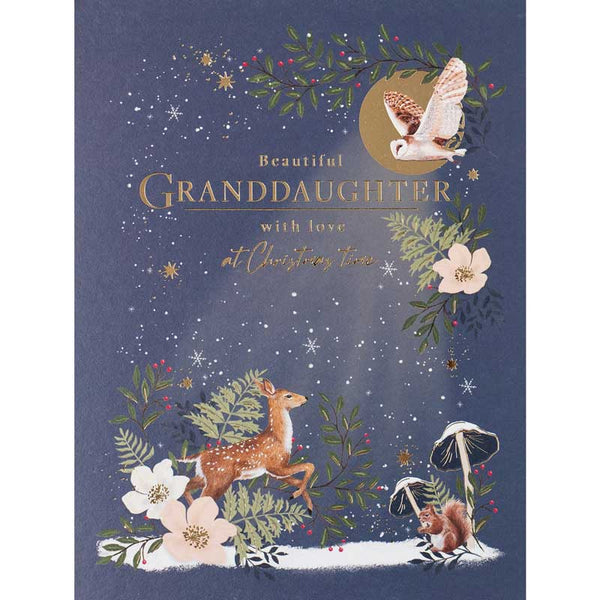 Paperlink Granddaughter Woodland Christmas Card