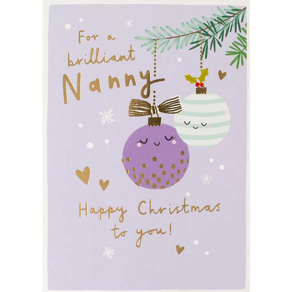 Paperlink Nanny Bauble Christmas Card
