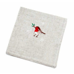 Peggy Wilkins Snow Robin Napkins (Pack of 4)