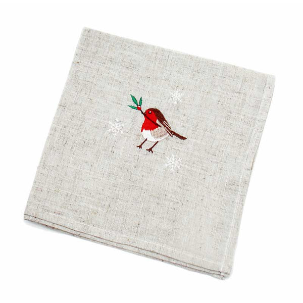 Peggy Wilkins Snow Robin Napkins (Pack of 4)