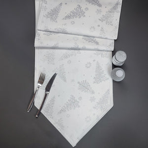 Peggy Wilkins White Terrific Trees Table Runner