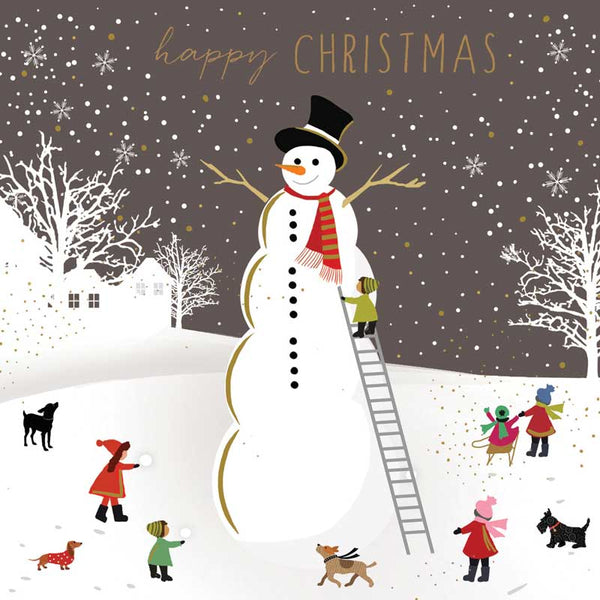 Portfolio Towering Snowman Christmas Card