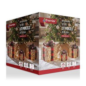 Premier Battery-Operated Lit Parcels (Pack of 3)