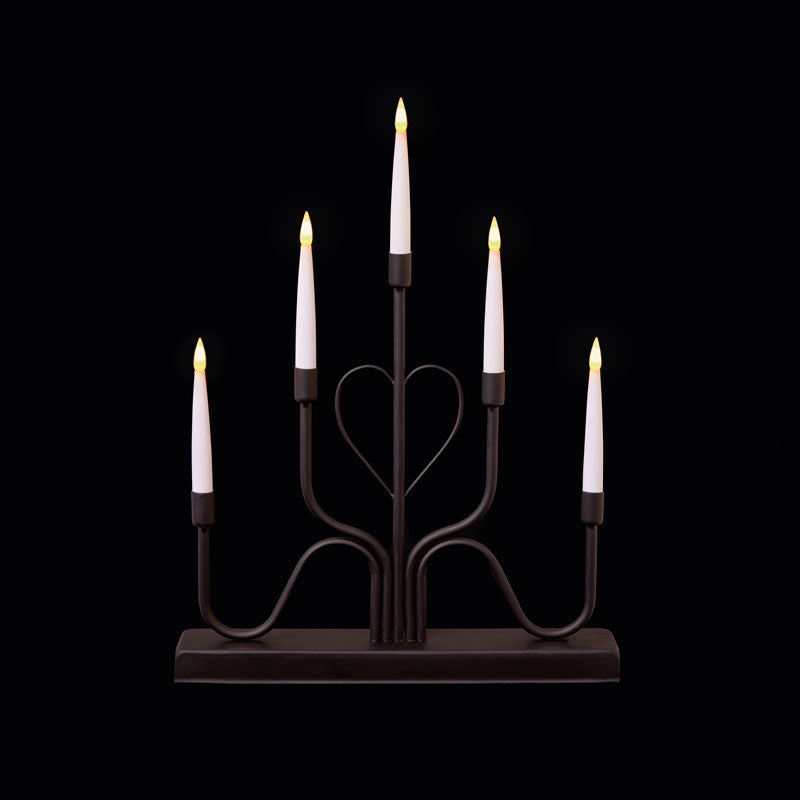 Premier Black Metal Heart Candle Bridge