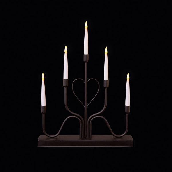 Premier Black Metal Heart Candle Bridge
