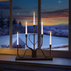 Premier Black Metal Heart Candle Bridge
