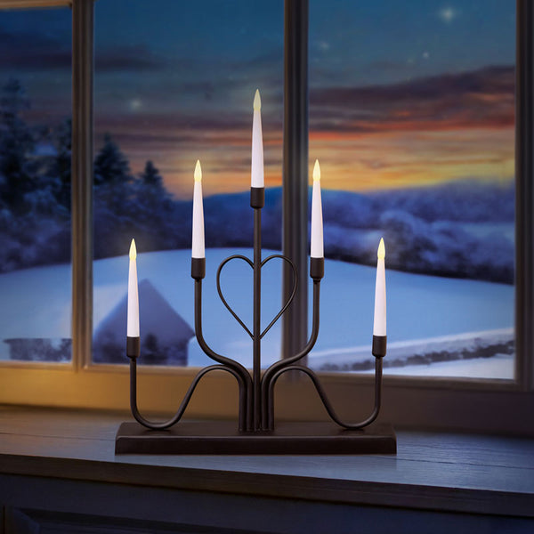 Premier Black Metal Heart Candle Bridge
