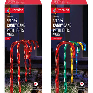 Premier Candy Cane Path Lights (Pack of 4)