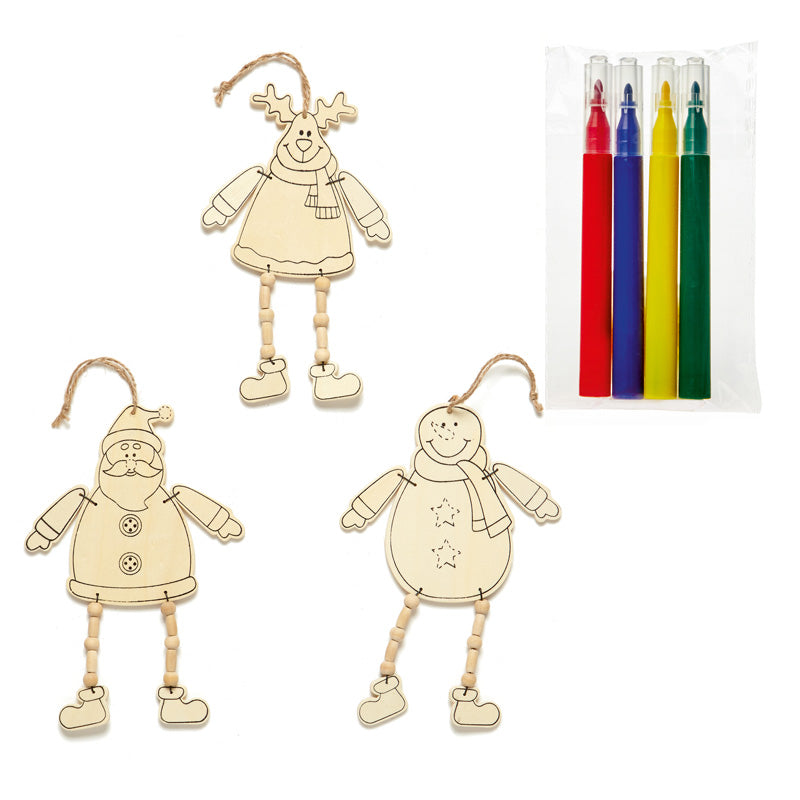 Premier Colour Your Own Hanging Ornament with Dangle Legs (Assorted Designs)