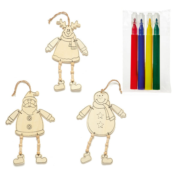 Premier Colour Your Own Hanging Ornament with Dangle Legs (Assorted Designs)