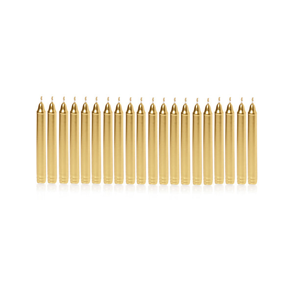 Premier Mini Gold OR Silver Candles - Pack of 20 (Assorted Designs)
