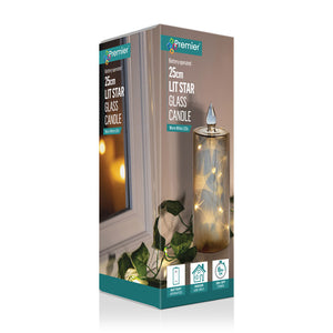 Premier Lit Star Glass Candle