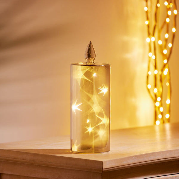 Premier Lit Star Glass Candle