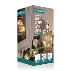 Premier Lit Star Glass Candle