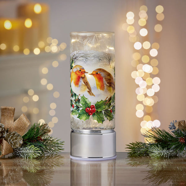 Premier Lit Rotating Glass Pillar - Robin