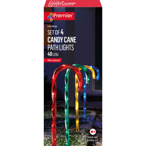 Premier Candy Cane Path Lights (Pack of 4)