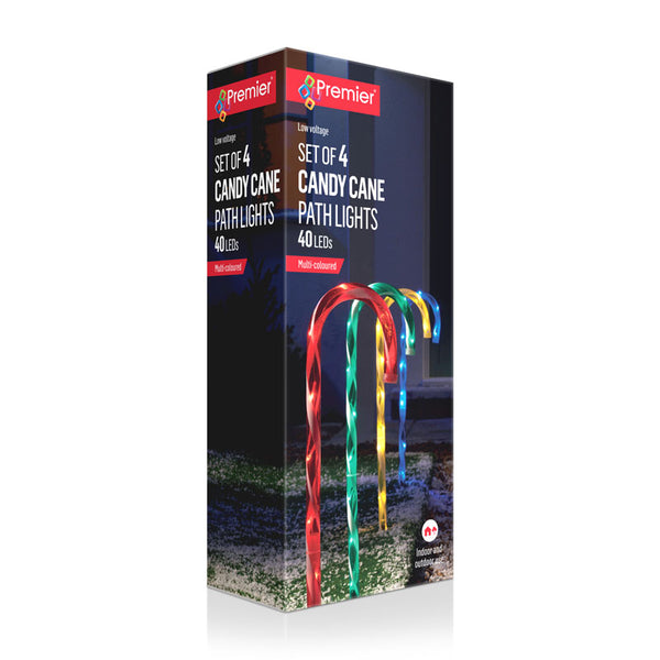 Premier Candy Cane Path Lights (Pack of 4)