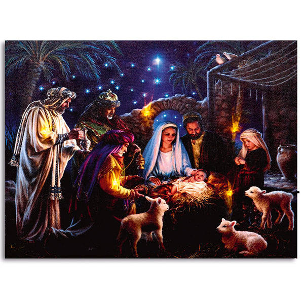 Premier Lit Nativity Canvas