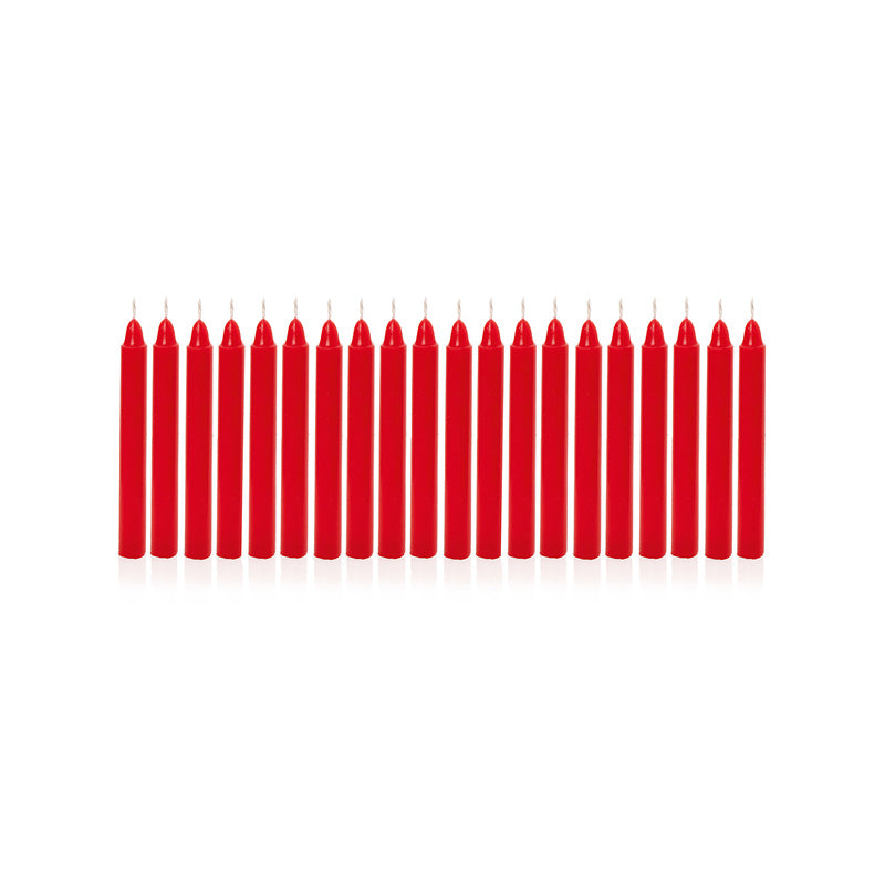 Premier Mini Red OR Ivory Candles - Pack of 20 (Assorted Designs)