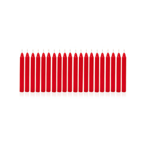 Premier Mini Red OR Ivory Candles - Pack of 20 (Assorted Designs)