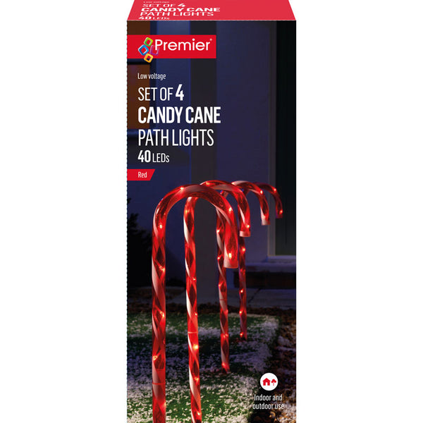 Premier Candy Cane Path Lights (Pack of 4)