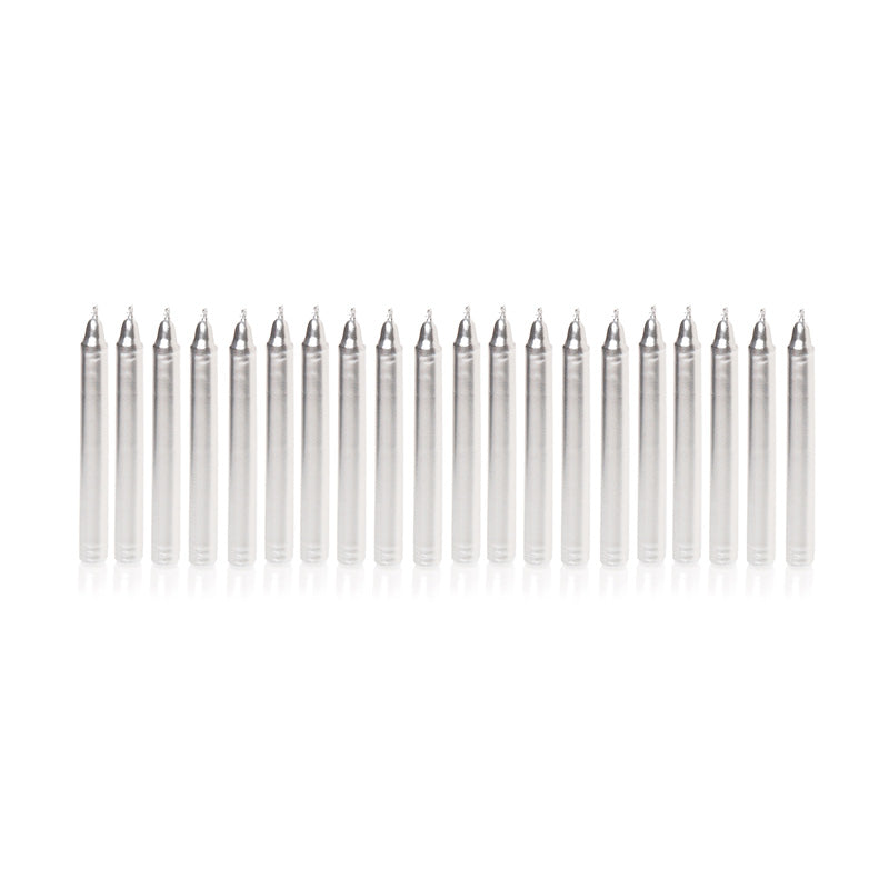 Premier Mini Gold OR Silver Candles - Pack of 20 (Assorted Designs)