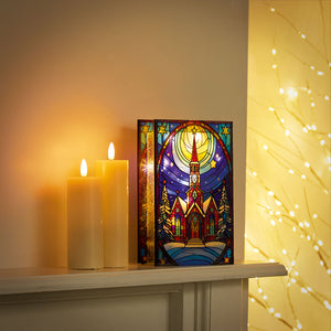Premier Stained Glass Lit Decoration - Church